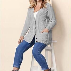 Venus NWOT 3X Button-Front‎ Knit Cardigan